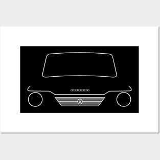 Singer Chamois classic 1960s British car white outline graphic Posters and Art